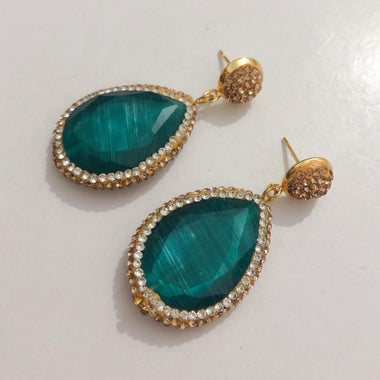 NYSA Stone Pendant Earrings - Zoha Los Angeles