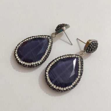NYSA Stone Pendant Earrings