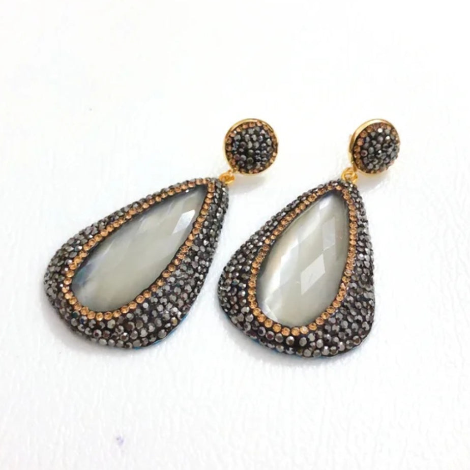 CIMA Stone Pendant Earrings - Zoha Los Angeles