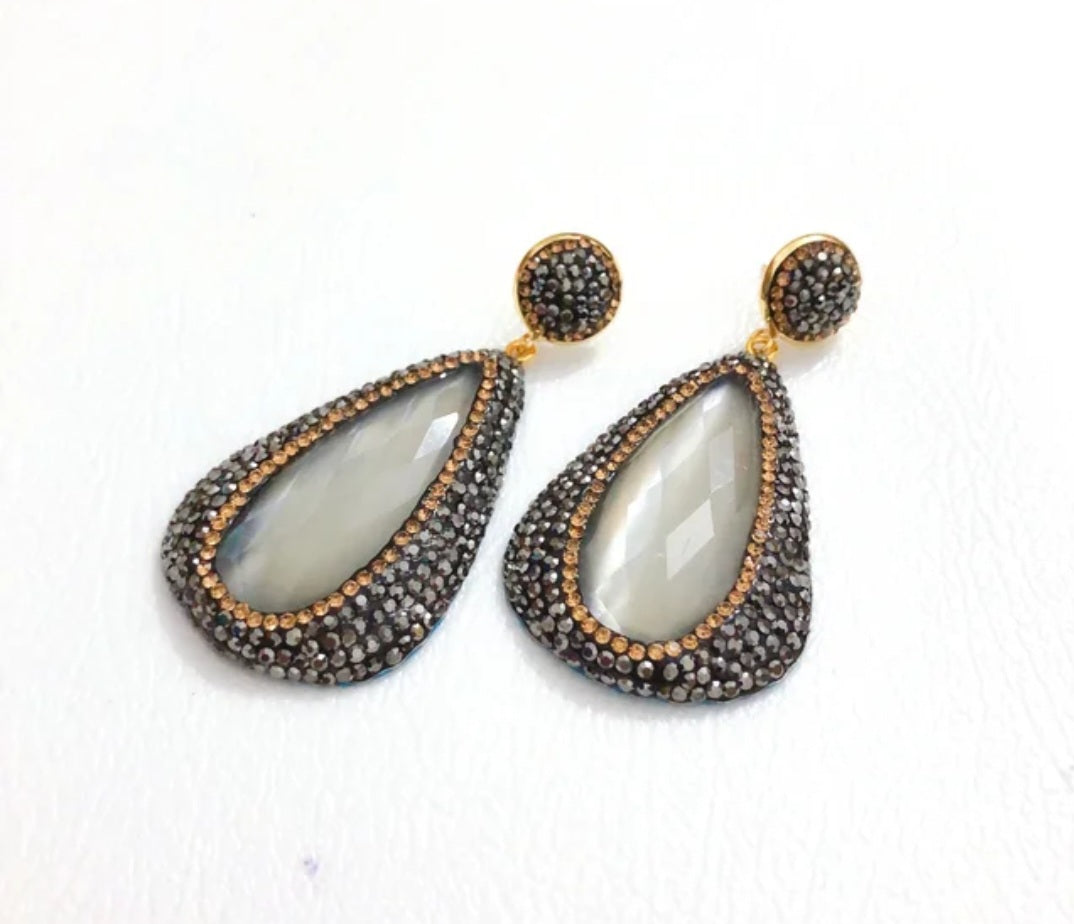 CIMA Stone Pendant Earrings - Zoha Los Angeles