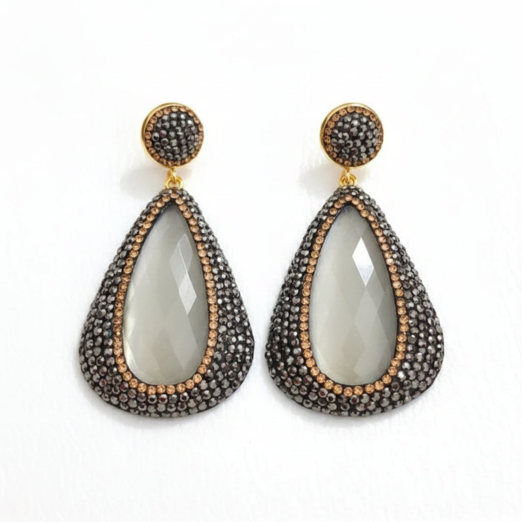 CIMA Stone Pendant Earrings - Zoha Los Angeles