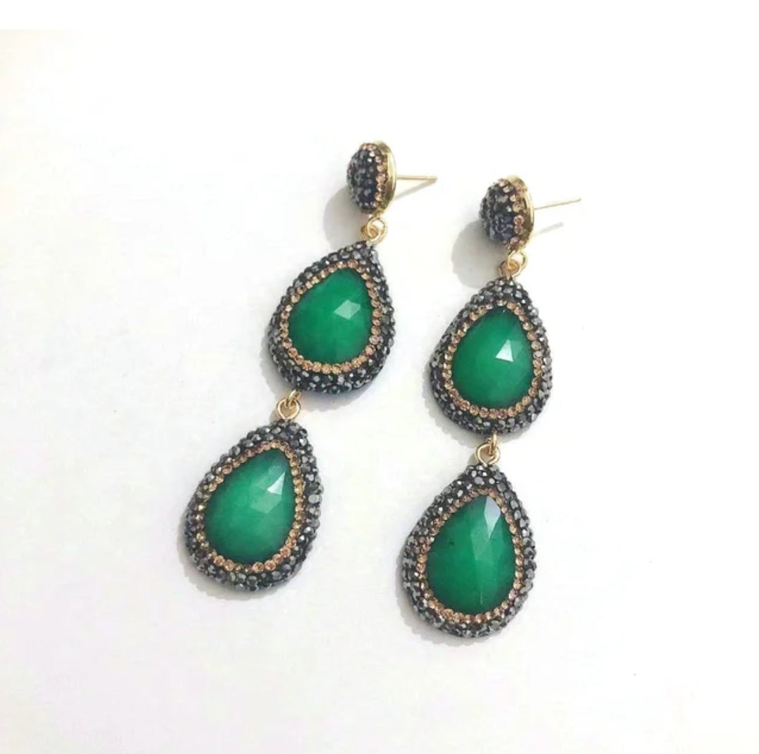 RIYA Stone Pendant Earrings - Zoha Los Angeles