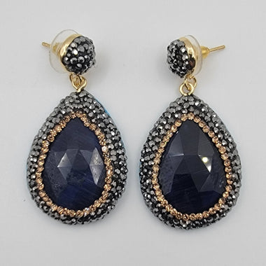 NURA - Stone Pendant Earrings - Zoha Los Angeles