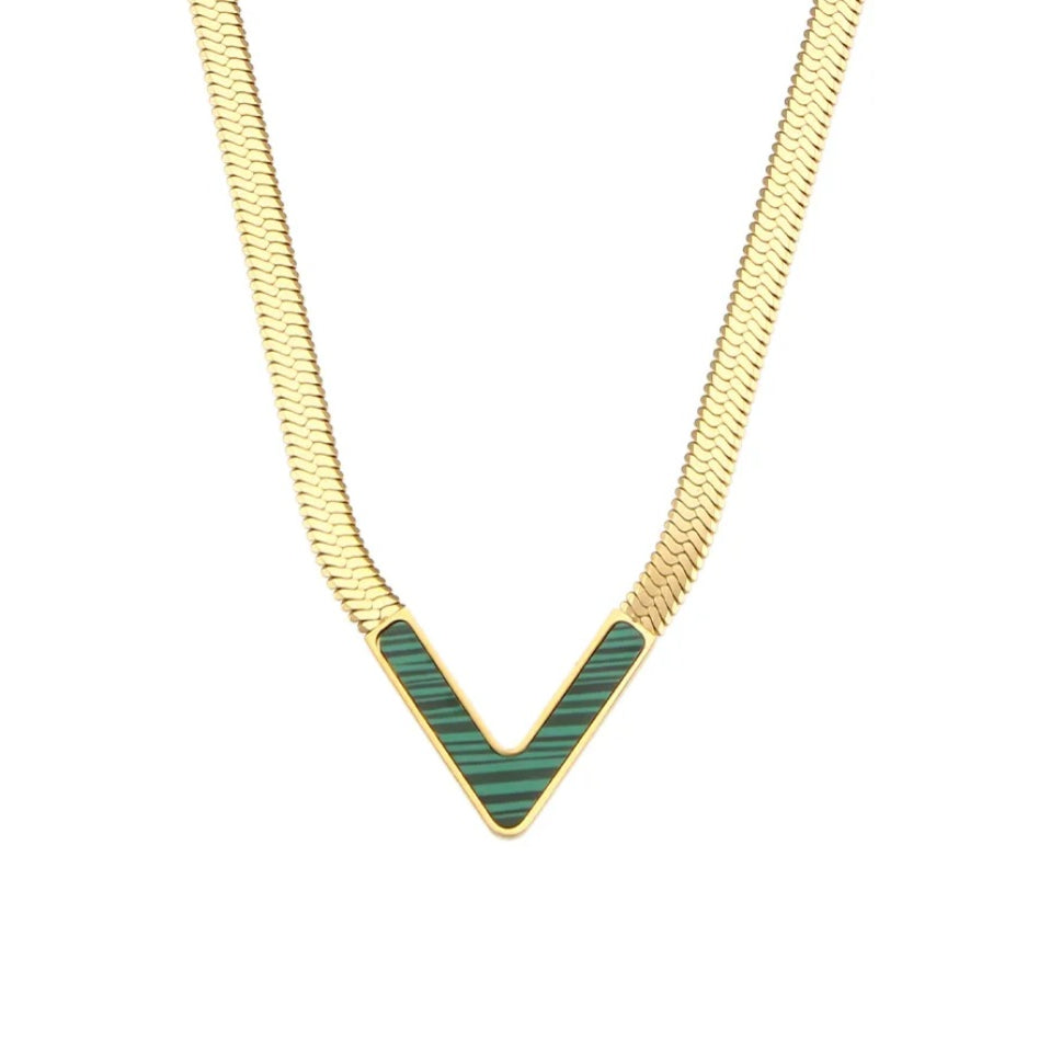 YAMNA V-Shape Chain Necklace - Zoha Los Angeles