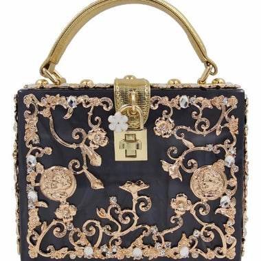 Black Acrylic Luxury Lock Handbag - Zoha Los Angeles