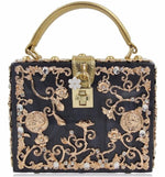 Black Acrylic Luxury Lock Handbag - Zoha Los Angeles