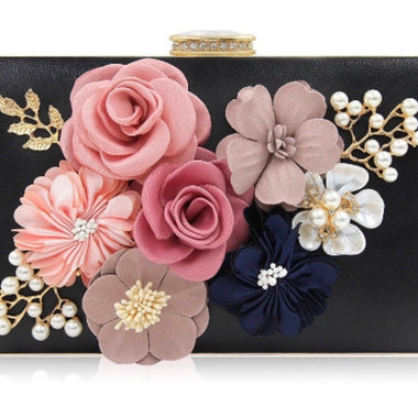 Black Flower Clutch - Zoha Los Angeles