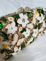 Luxury Flower Green Clutch - Zoha Los Angeles