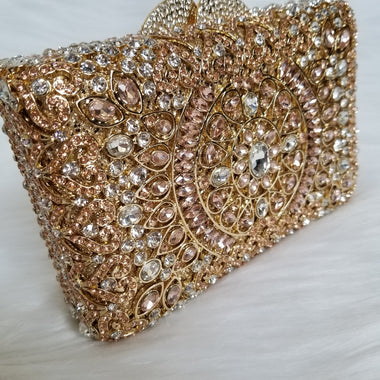 Gold Luxury Crystal Clutch - Zoha Los Angeles