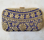 Blue Kundan Clutch - Zoha Los Angeles