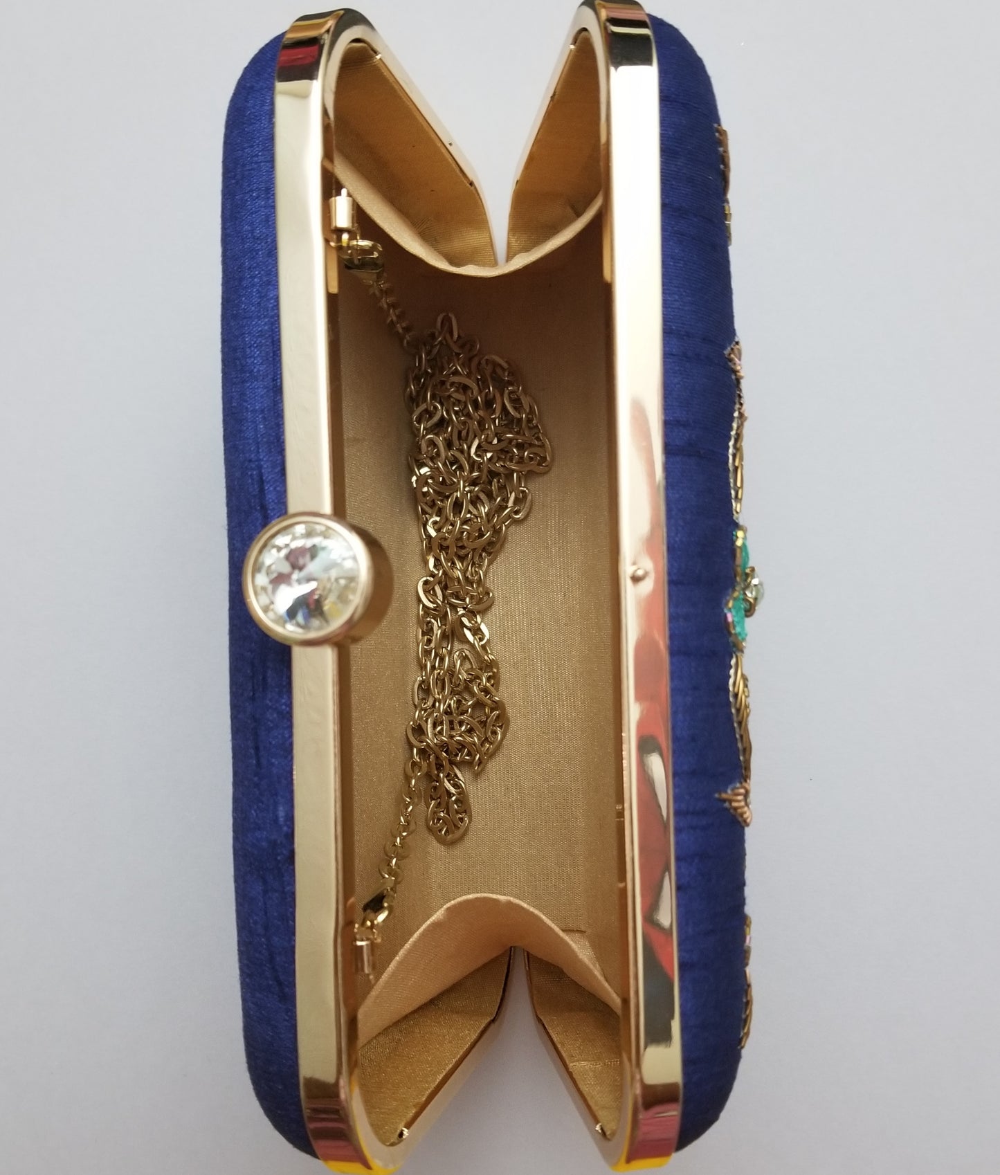 Blue Embroidered Clutch - Zoha Los Angeles