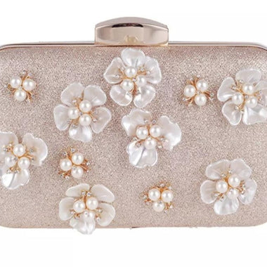 Gold flower Clutch - Zoha Los Angeles