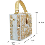 White Acrylic Luxury Lock Handbag - Zoha Los Angeles