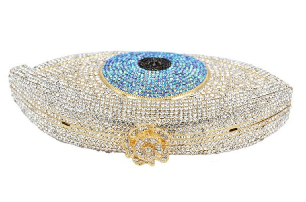 Silver Evil Eye Clutch - Zoha Los Angeles