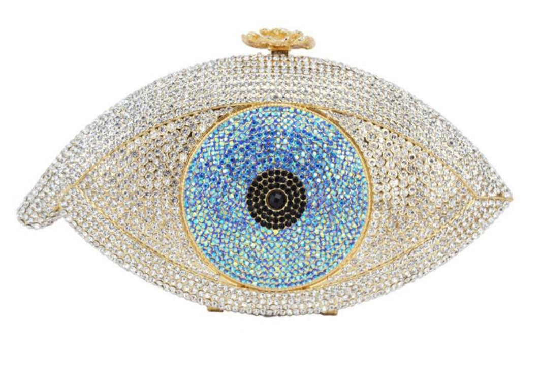 Silver Evil Eye Clutch - Zoha Los Angeles