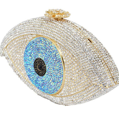Silver Evil Eye Clutch - Zoha Los Angeles