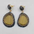 MYRA Stone Pendant Earrings - Zoha Los Angeles