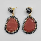MYRA Stone Pendant Earrings - Zoha Los Angeles