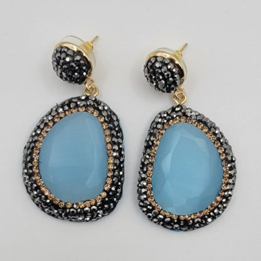 MYRA Stone Pendant Earrings - Zoha Los Angeles