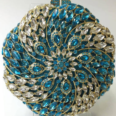 Blue Crystal Luxury Clutch - Zoha Los Angeles