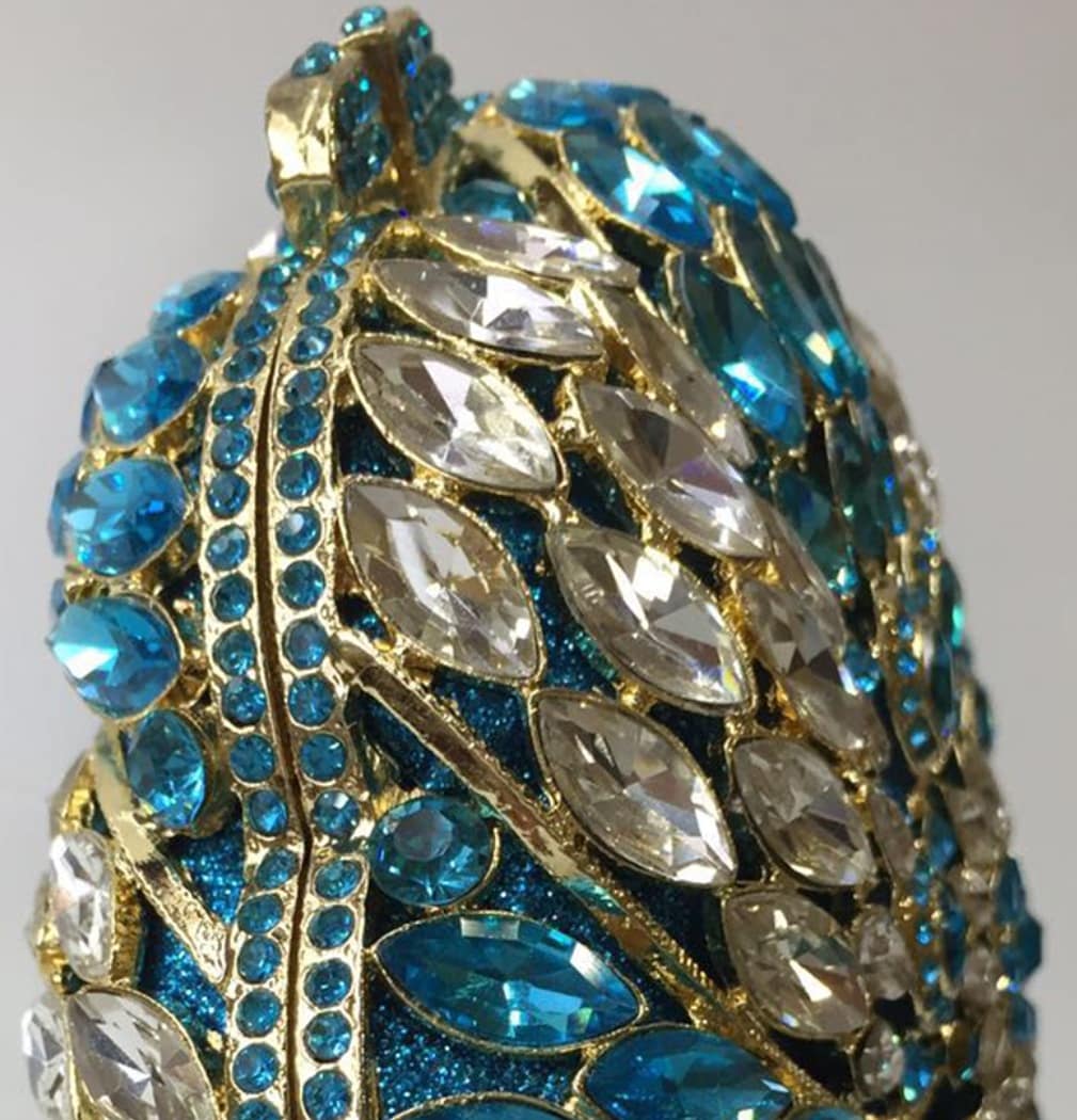 Blue Crystal Luxury Clutch - Zoha Los Angeles