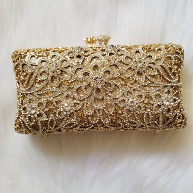 Luxury Gold Crystal Clutch - Zoha Los Angeles