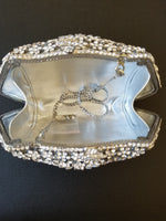 Silver Crystal Luxury Clutch - Zoha Los Angeles