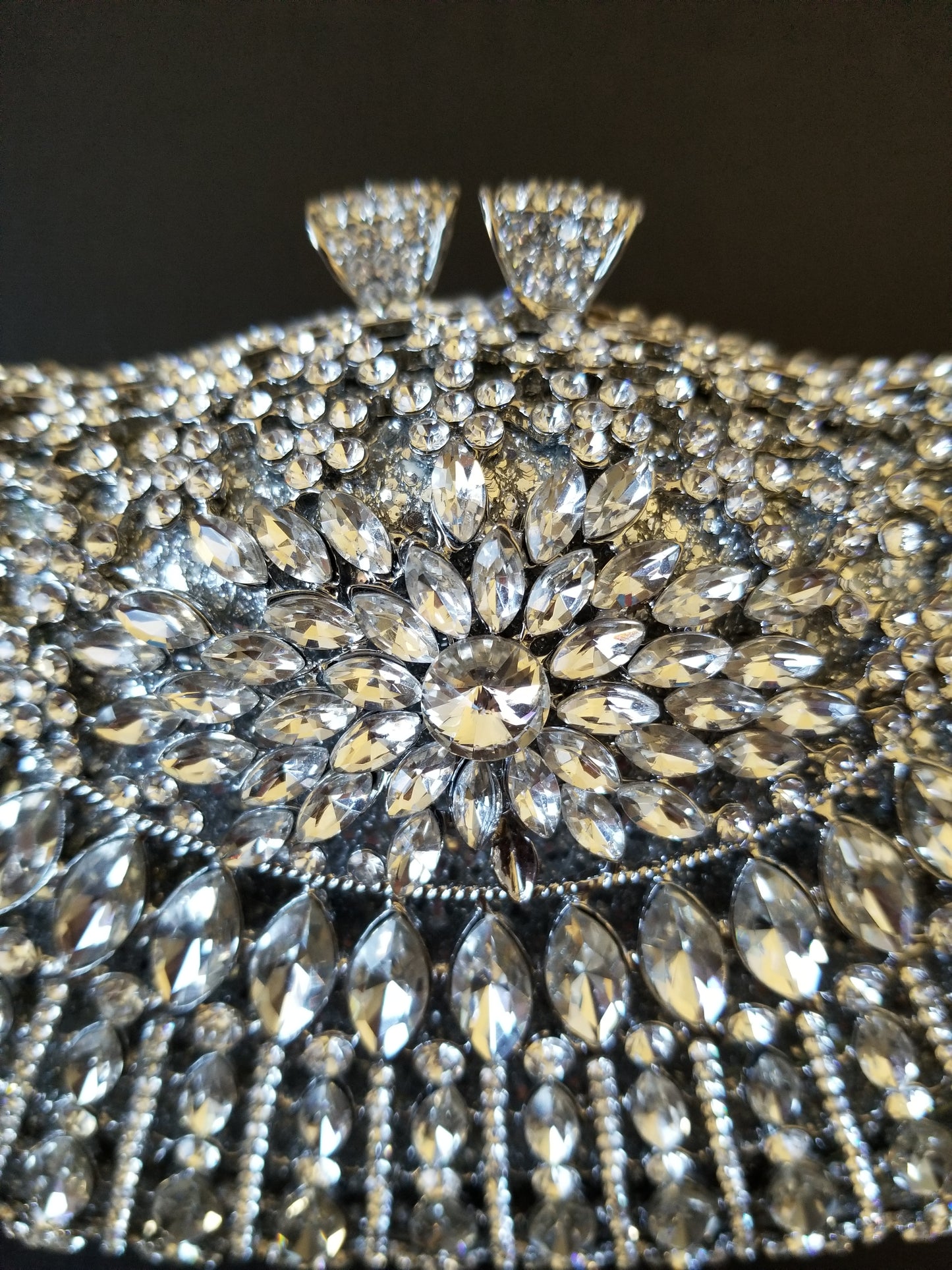 Silver Crystal Luxury Clutch - Zoha Los Angeles