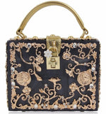 Black Acrylic Luxury Lock Handbag - Zoha Los Angeles