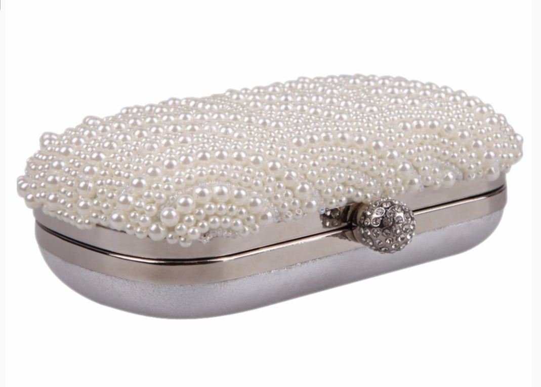 White Pearl Clutch - Zoha Los Angeles