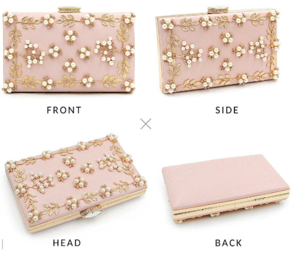 Pink Pearl Clutch - Zoha Los Angeles