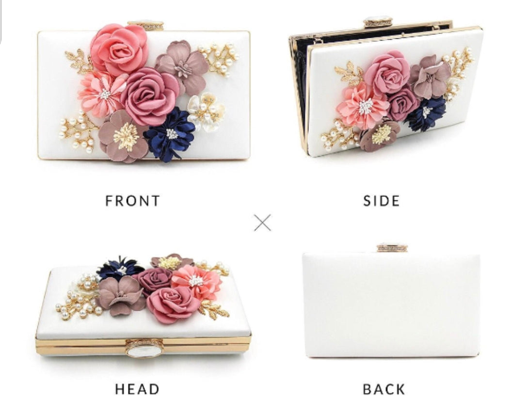 White Flower Clutch - Zoha Los Angeles