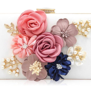 White Flower Clutch - Zoha Los Angeles