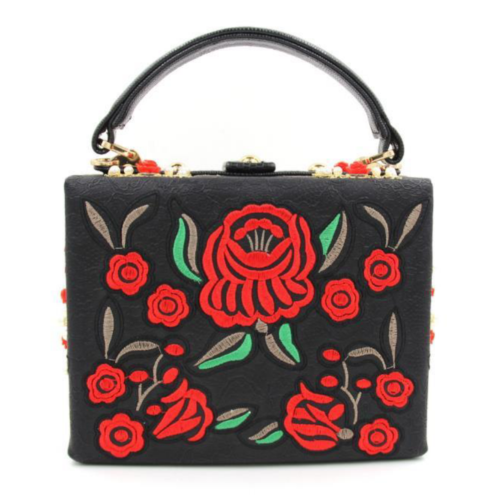 Black Embroidered Luxury Handbag - Zoha Los Angeles