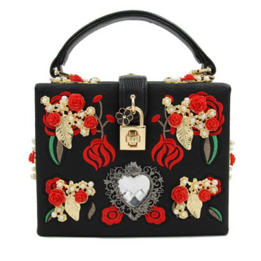 Black Embroidered Luxury Handbag - Zoha Los Angeles