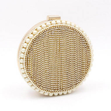 Gold Round Clutch - Zoha Los Angeles