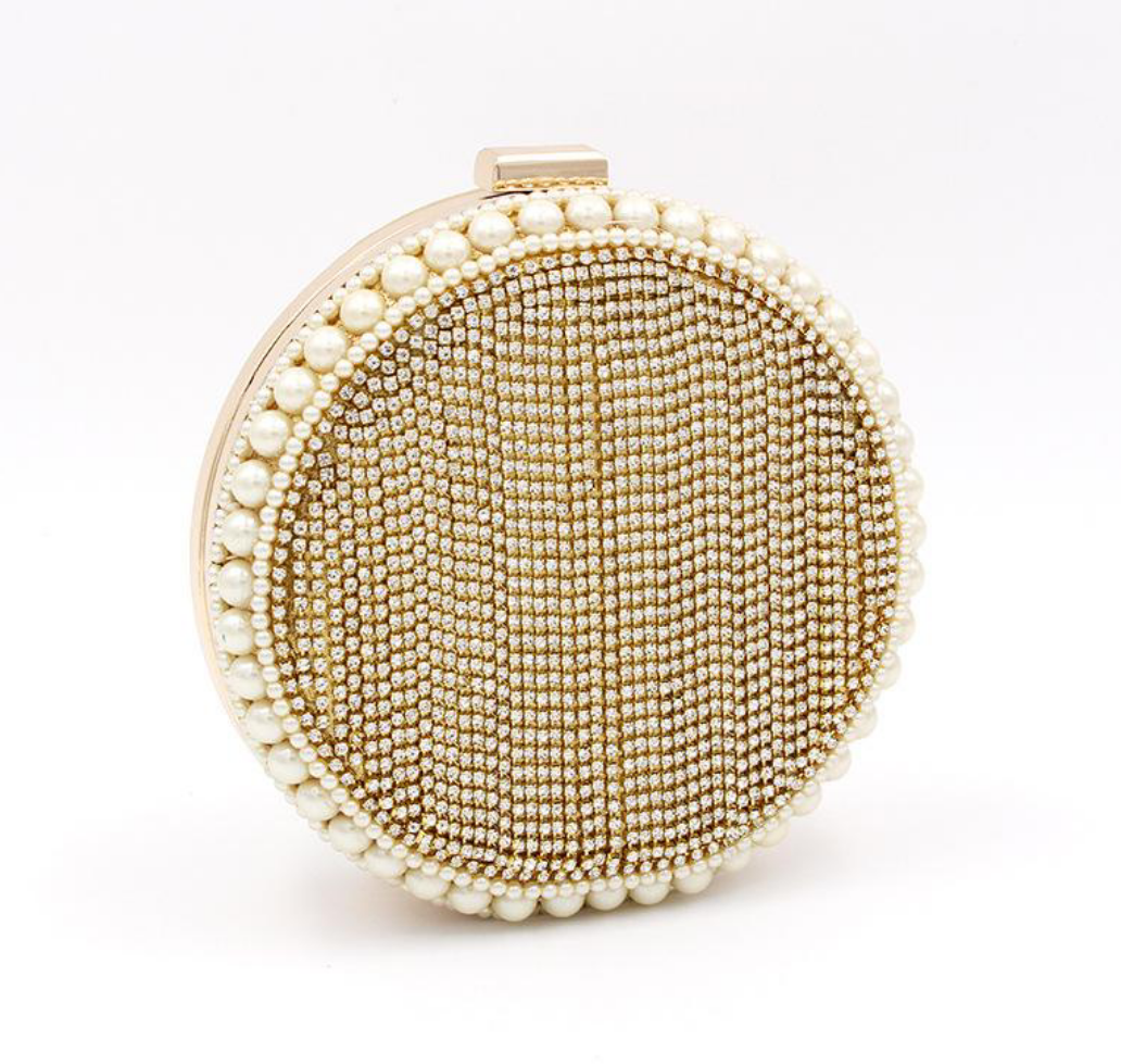 Gold Round Clutch - Zoha Los Angeles