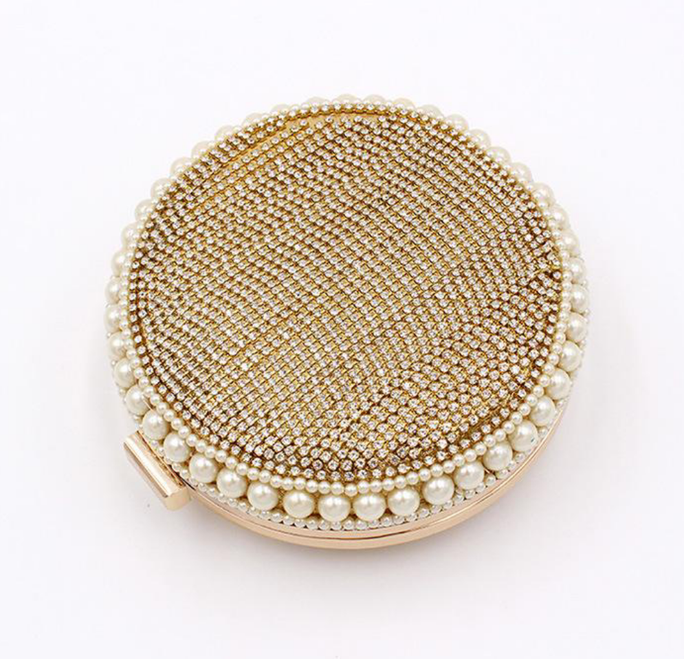 Gold Round Clutch - Zoha Los Angeles