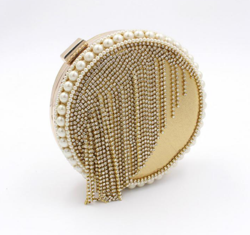 Gold Round Clutch - Zoha Los Angeles