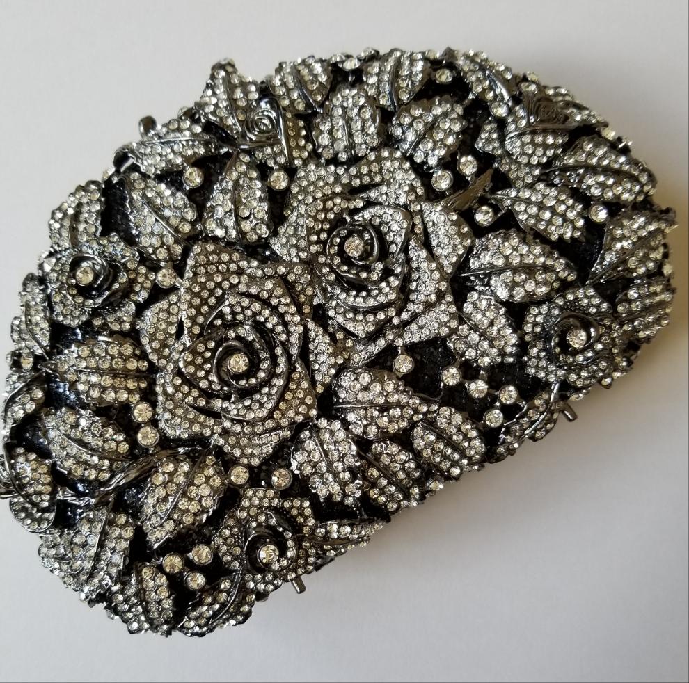 Black Crystal Luxury Clutch - Zoha Los Angeles