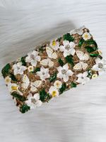 Luxury Flower Green Clutch - Zoha Los Angeles