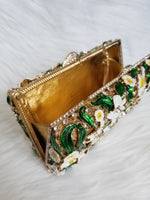 Luxury Flower Green Clutch - Zoha Los Angeles