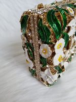 Luxury Flower Green Clutch - Zoha Los Angeles