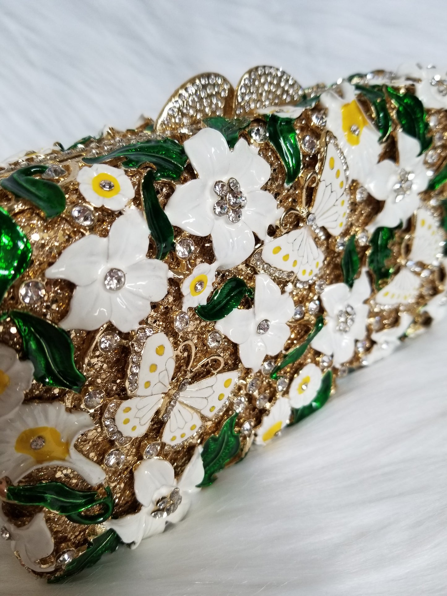 Luxury Flower Green Clutch - Zoha Los Angeles