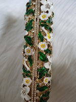 Luxury Flower Green Clutch - Zoha Los Angeles