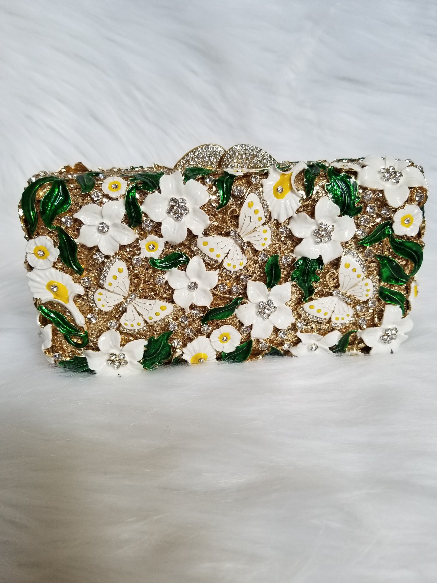 Luxury Flower Green Clutch - Zoha Los Angeles