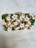 Luxury Flower Green Clutch - Zoha Los Angeles