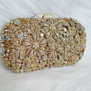 Sparkly Crystal Luxury Gold Clutch - Zoha Los Angeles