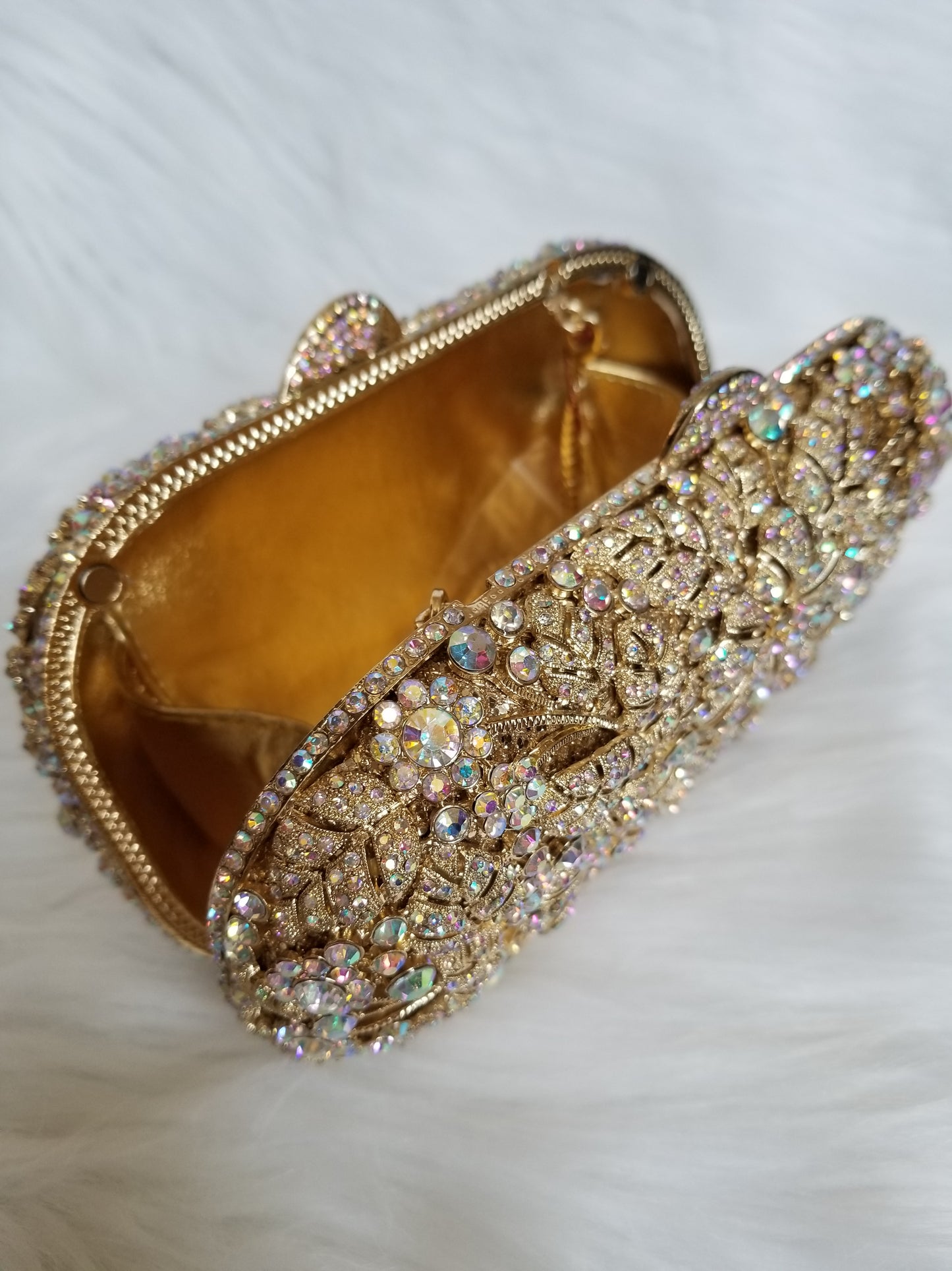 Sparkly Crystal Luxury Gold Clutch - Zoha Los Angeles