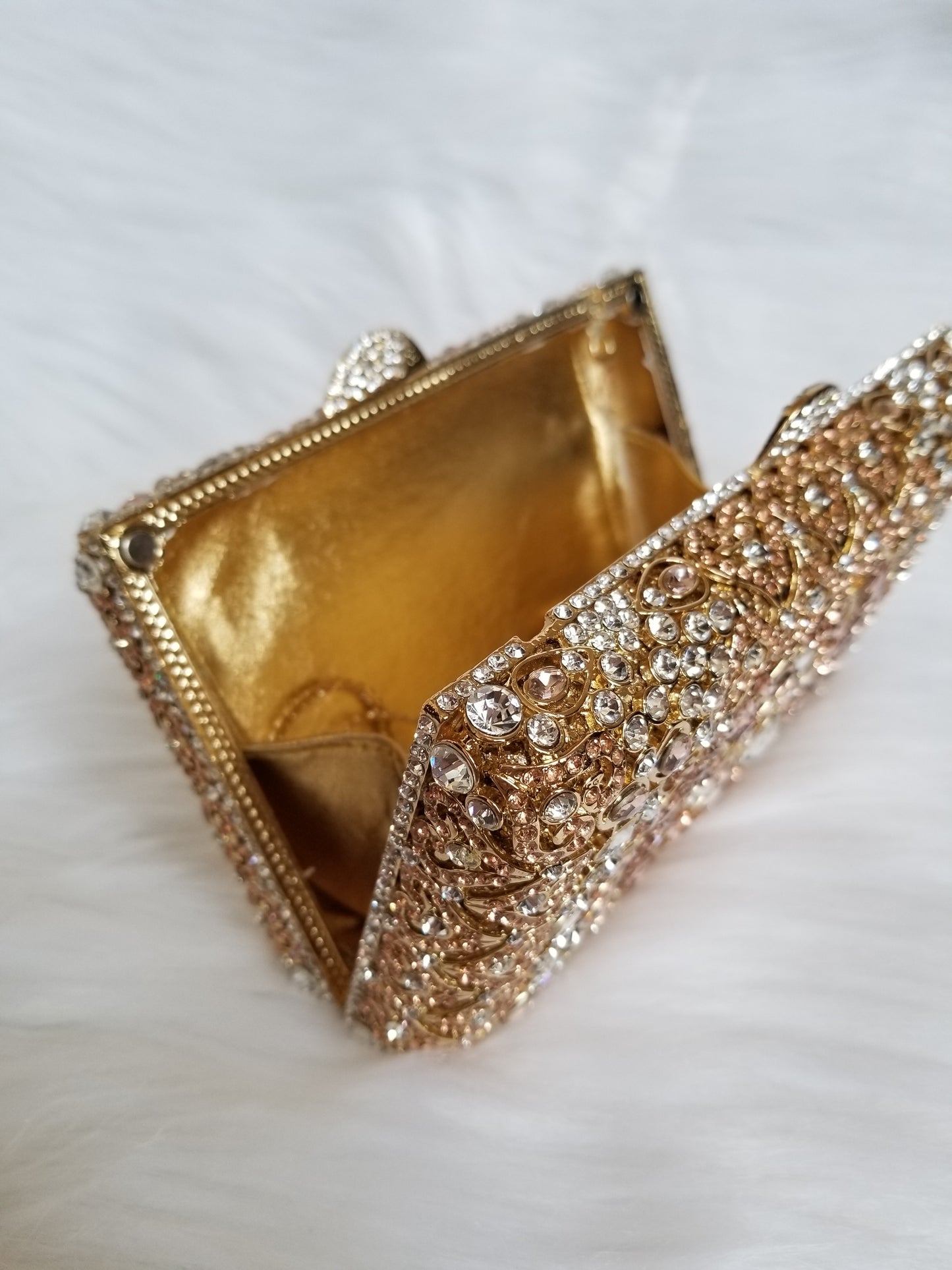 Gold Luxury Crystal Clutch - Zoha Los Angeles